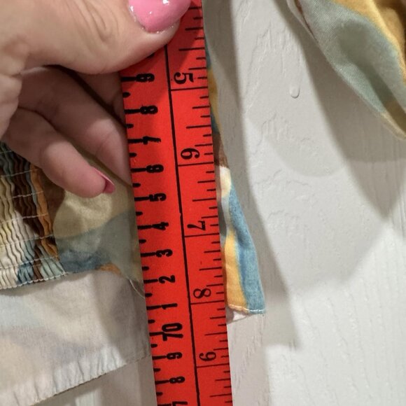 Abercrombie & Fitch Puff Sleeve Square‎ Neck Funky Print Top Size XS - Picture 7 of 8